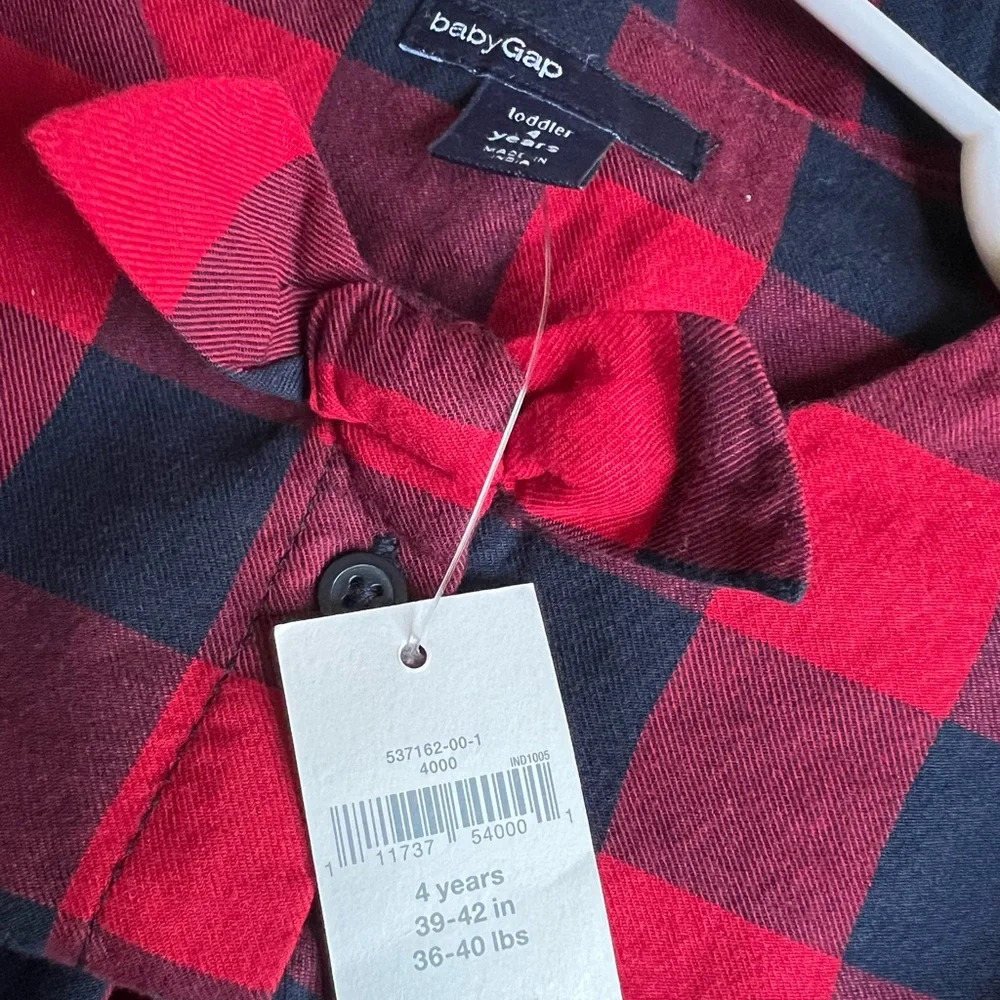 NWT GAP Baby Gap Red and Navy Buffalo Plaid Checkered Toddler Dress Size 4